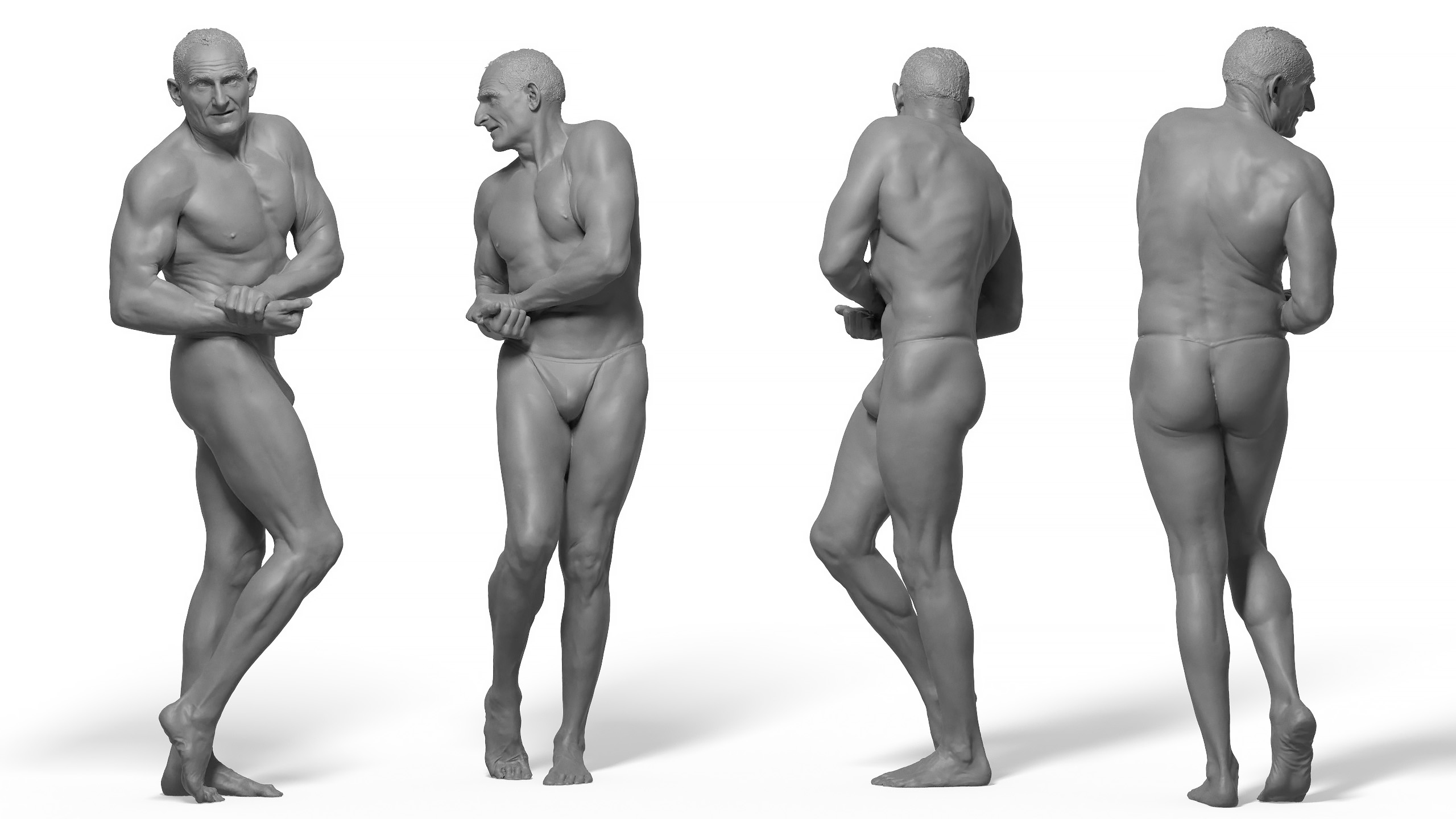 Male Anatomy 3d reference pull posing scan download 